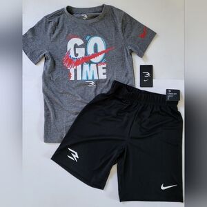Nike Dri-fit boys 2pc shorts set athletic outfit Size M black Gray